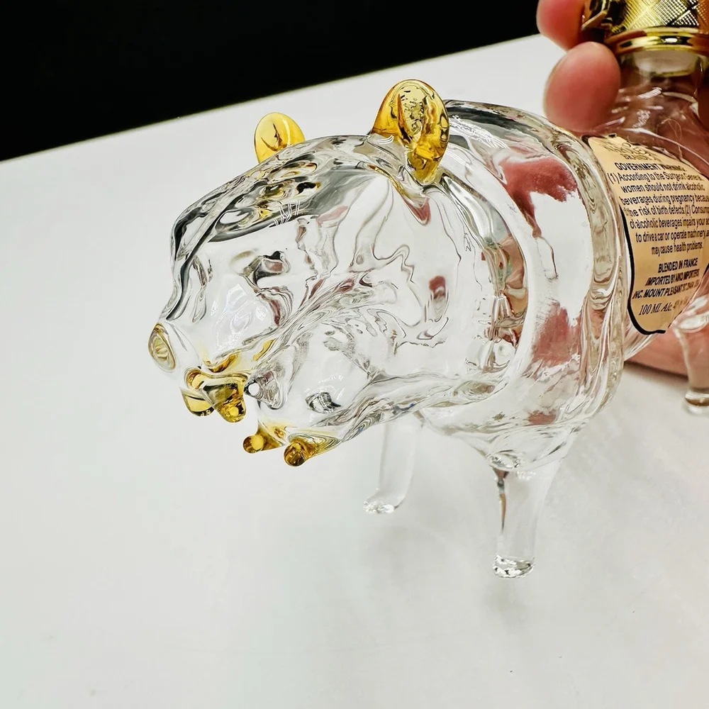 TIGER Napoleon Brandy XO Zodiac Collection Figural Blown Glass Empty Bottle